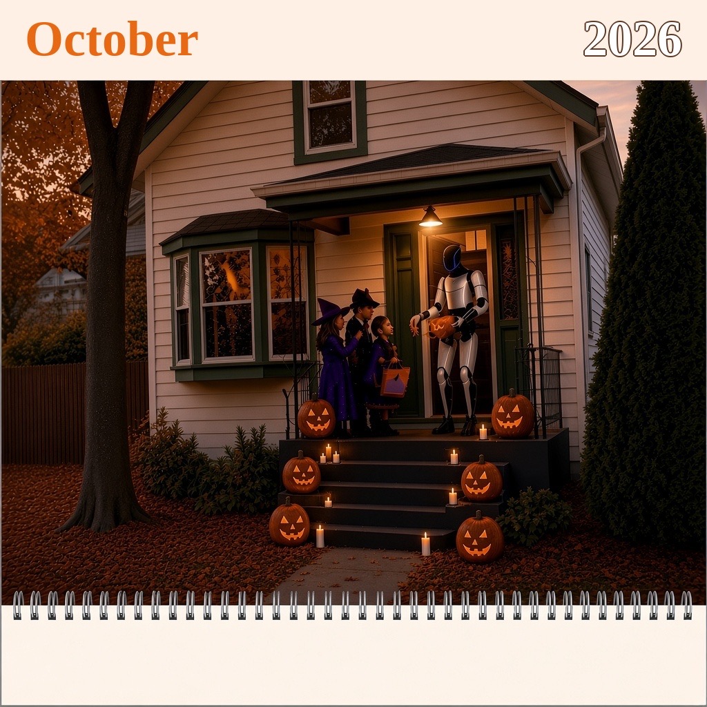 Rigel's October 2026 calendar artwork